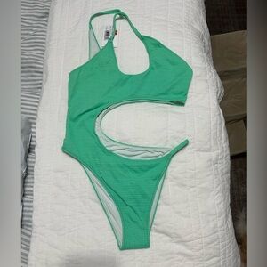 NWT Solid and Striped One piece swimsuit